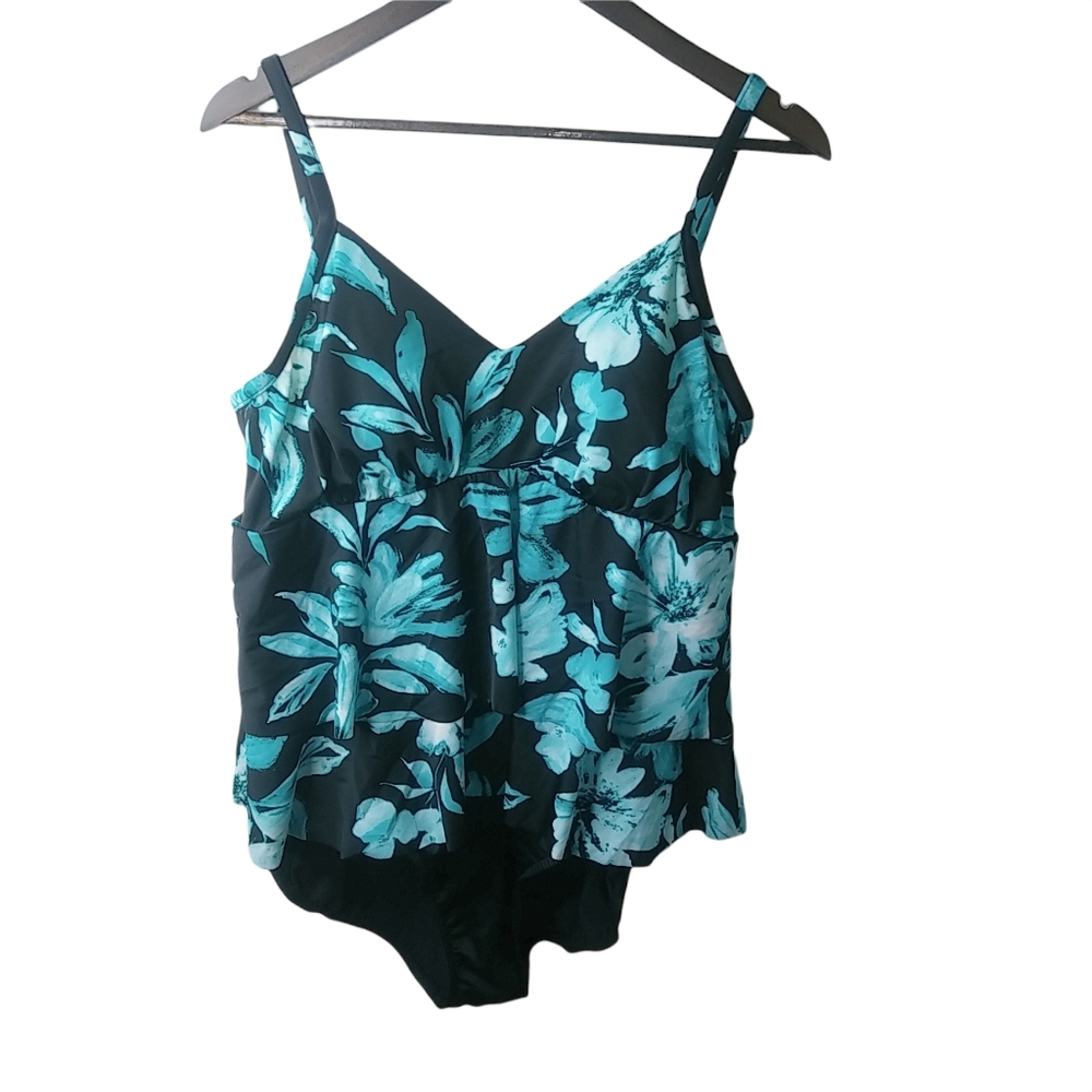 Trimshaper One Piece Swim Suit Black Blue